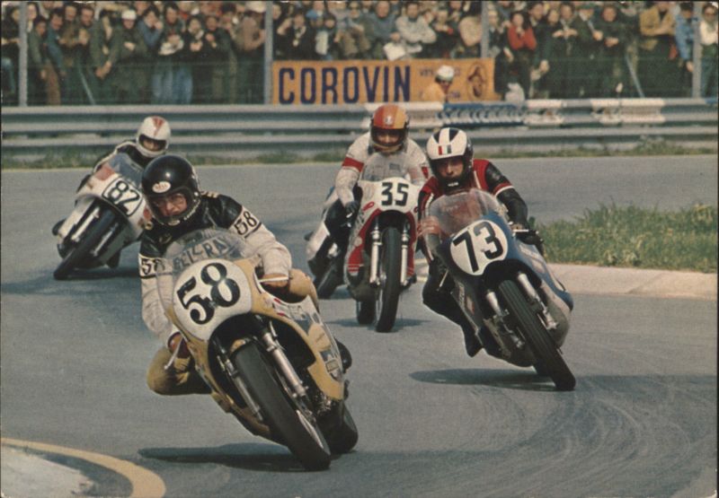 Motorcycle Race Action, Riders 58, 73, 35, 82 Motorcycles