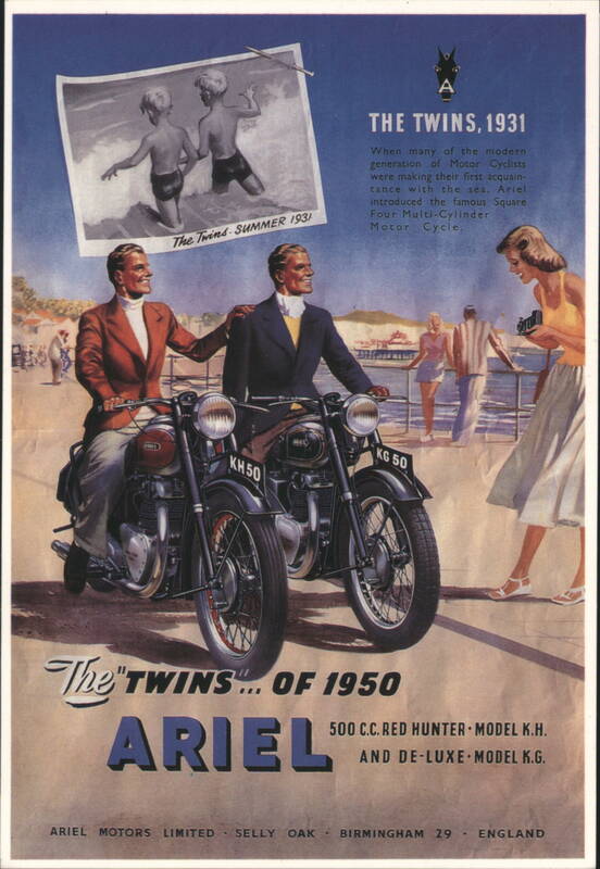 Ariel Motorcycles 'The Twins' 1950 Advertisement