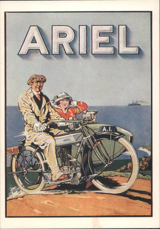 Ariel Motorcycle with Sidecar and Couple Motorcycles