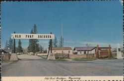Old Fort Bridger Pioneer Trading Post Entrance, Wyoming Postcard
