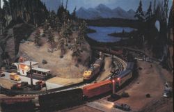 Trainland USA Lionel Toy Train Museum Logging Scene Postcard
