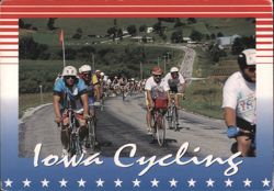 Iowa Cycling: Cyclists on a Road Postcard