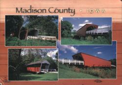 Madison County Iowa Covered Bridges: Roseman, Cedar, Hogback, Cutler-Donohue Postcard