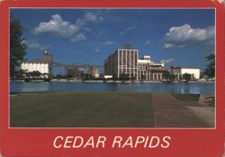 Quaker Oats Plant and Riverfront, Cedar Rapids Postcard