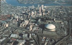 Aerial View of Downtown New Orleans with Superdome Postcard