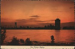 New Orleans Skyline at Sunset over Mississippi River Postcard