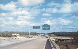 I-10 East and I-975 towards Whiskey Bay, Louisiana Postcard