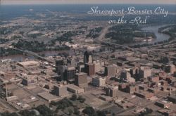 Aerial View of Shreveport-Bossier City on the Red River Postcard