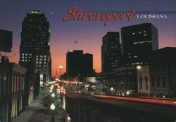 Shreveport Louisiana Night Cityscape Postcard