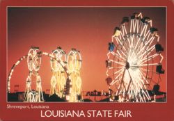Louisiana State Fair at Night, Shreveport, LA Postcard