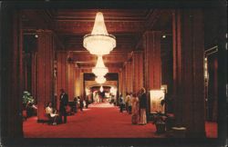 Fairmont Hotel Lobby, New Orleans - Crystal Chandeliers Postcard