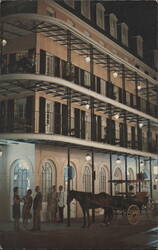 Lace Balconies at Night, Bourbon Street, New Orleans Postcard