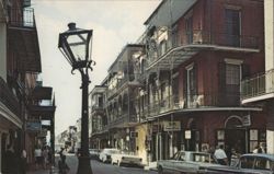 Lace Work Balconies on St. Peter Street, French Quarter Postcard
