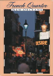 Bourbon Street at Night, French Quarter, New Orleans Postcard