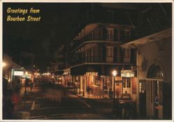 Bourbon Street Night Scene, French Quarter, New Orleans Postcard