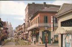 Bourbon Street New Orleans French Quarter Jazz Clubs Postcard