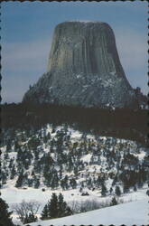 Devils Tower in Winter, Wyoming Postcard