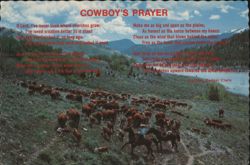 Cowboy's Prayer: Wyoming Landscape with Cattle & Cowboys Postcard
