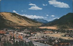 Jackson, Wyoming with Teton Range and Valley Postcard