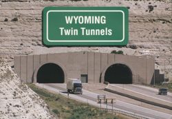 Wyoming Twin Tunnels Interstate 80 Green River Postcard