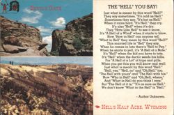 Devil's Gate & Hell's Half Acre, Wyoming Landscape Postcard
