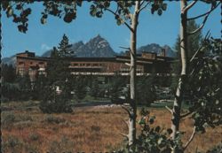 Jackson Lake Lodge and Grand Teton Mountains, WY Postcard