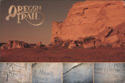Register Cliff & Names Etched, Oregon Trail Postcard