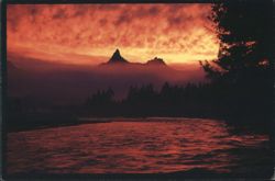 Fantasy Sunset, Pilot and Index Peaks, Yellowstone National Park Postcard