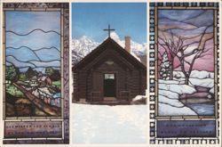 Chapel of the Transfiguration, Moose, Wyoming with Stained Glass Postcard