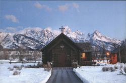 Chapel of the Transfiguration Grand Teton WY Winter Postcard Postcard