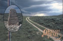 Oregon Trail Marker at South Pass, Wyoming Postcard