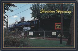 Steam Locomotive 5631, Burlington Route, Sheridan WY Postcard