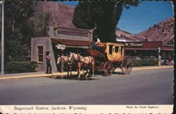 Stagecoach Station with Horse-Drawn Carriage, Jackson, WY Postcard