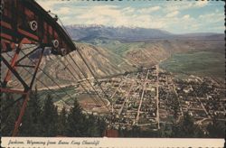 Jackson, Wyoming Panorama from Snow King Chairlift Postcard