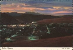 Jackson, WY Panorama at Night Postcard