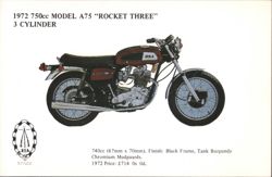 1972 BSA A75 Rocket Three 750cc 3 Cylinder Motorcycle Postcard