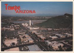 Aerial View of Tempe, Arizona with Mill Avenue Bridge Postcard
