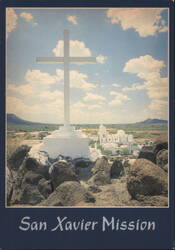 San Xavier Mission with Cross, Tucson AZ Postcard