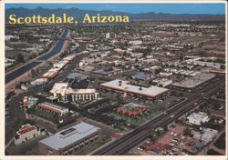 Aerial View of Fifth Avenue, Scottsdale, AZ Postcard