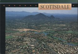 Aerial View of Scottsdale, Arizona & Mountains Postcard