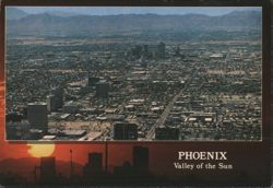 Phoenix Skyline Aerial View, Valley of the Sun Postcard