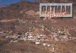 Oatman Arizona Aerial View Old West Town Route 66 Stopover Postcard