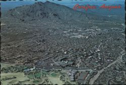 Aerial View of Carefree, Arizona with Black Mountain Postcard