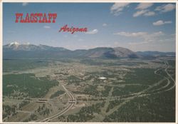 Aerial View of Flagstaff, AZ with San Francisco Peaks Postcard