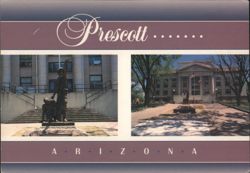 Prescott Arizona State Capitol Building and Statue Postcard