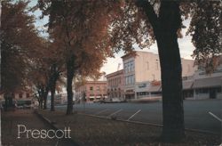Cortez Street Downtown Prescott AZ in Autumn Postcard