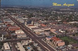 Aerial View of Downtown Mesa, AZ Postcard