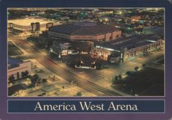 America West Arena Aerial Night View, Phoenix Postcard