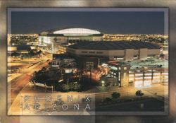 Phoenix Arizona Ballpark and Cityscape at Night Postcard
