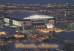 Phoenix Arizona Ballpark Night Skyline Postcard